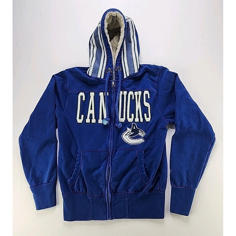 Old Time‎ Hockey NHL Vancouver Cannucks Mens Hoodie Size Med Embroidered